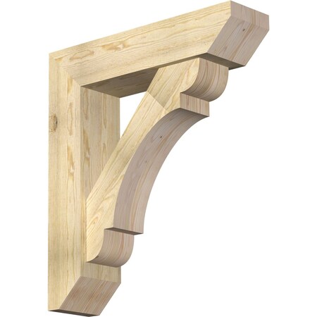 Ekena Millwork Olympic Slat Rough Sawn Bracket w/ Offset Brace, Douglas Fir, 8"W x 32"D x 36"H BKT0806X32X36OLY06RDF